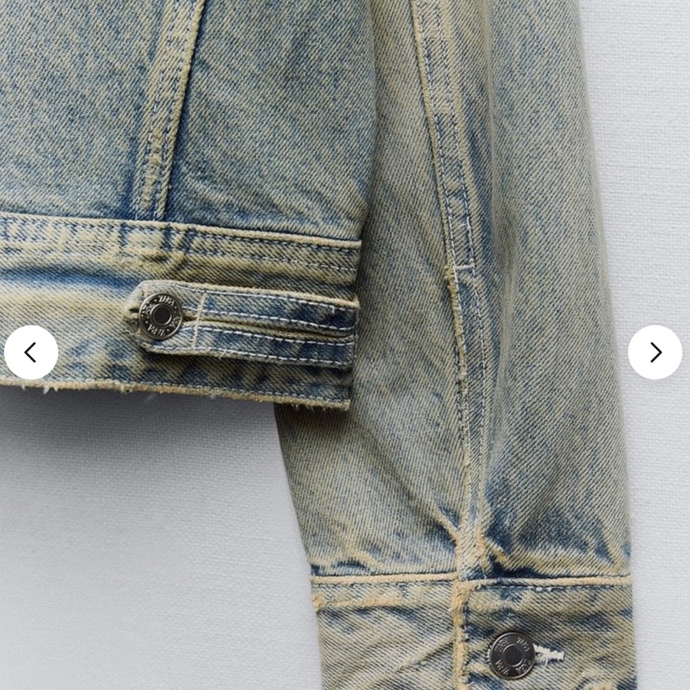 ZARA Stylish & Distressed Blue Denim Jacket size medium - Picture 10 of 15